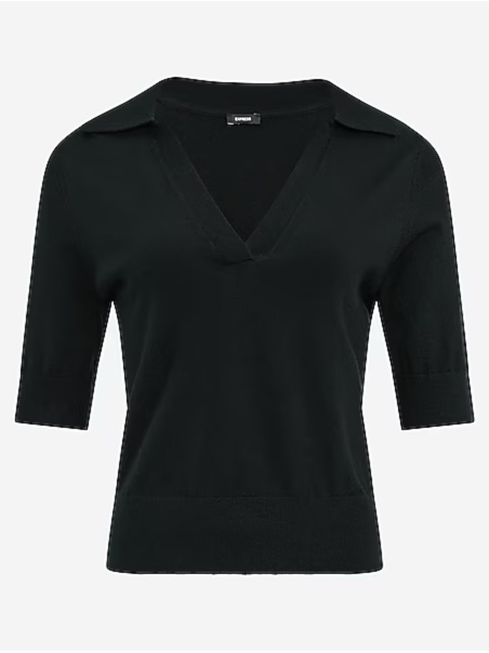 Express Black Short Sleeve Sweater Polo| Women XS